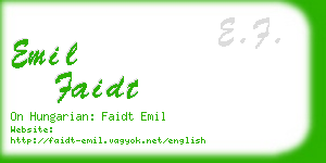emil faidt business card